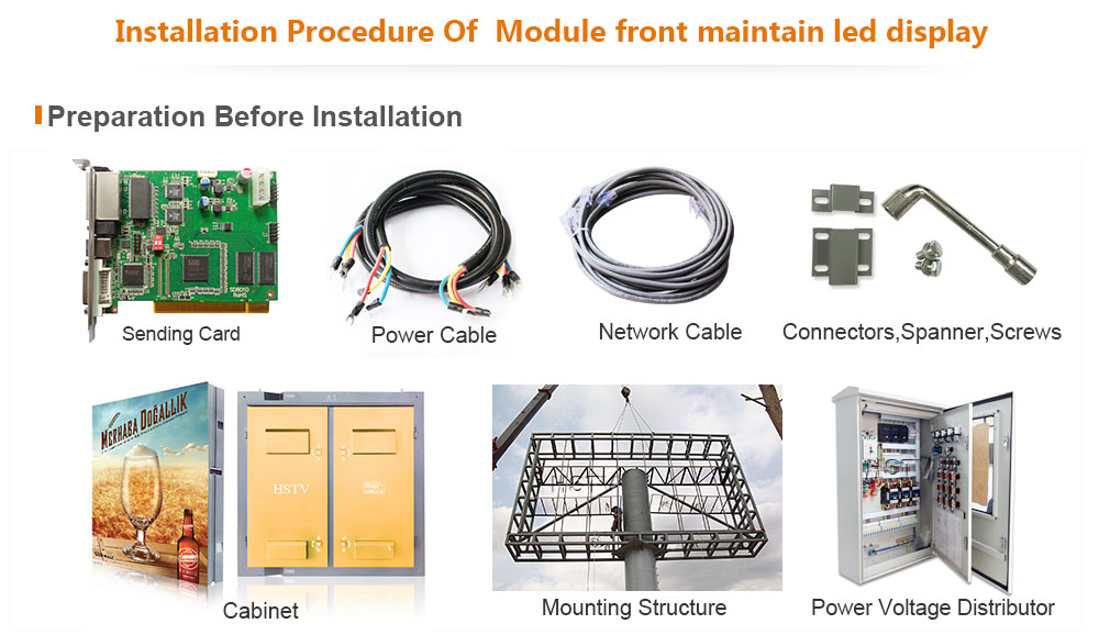 PH8 SMD outdoor module front maintain led display