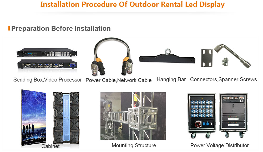 PH5.95 OptoKingdom Installation procedure of outdoor Rental led screen