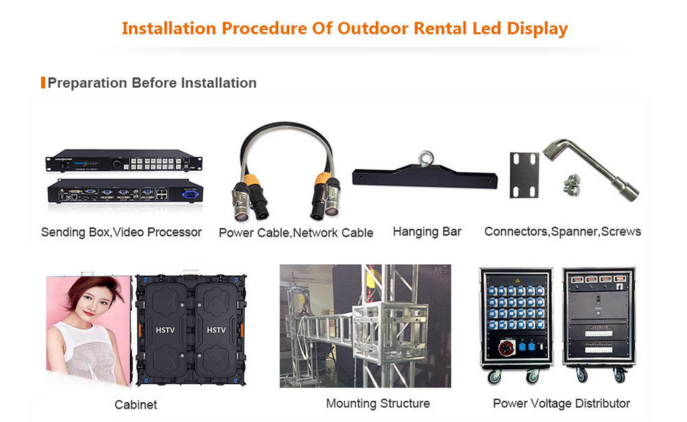 PH5 OptoKingdom Installation procedure of outdoor Rental led screen