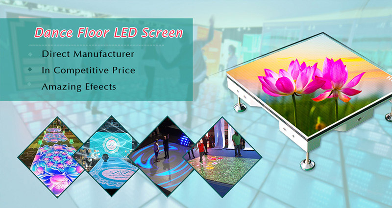 Dance floor led screen is mainly used for stage project, bar, wedding site and KTV and become more and more popular. People can walk and dance on the dance floor led screen freely due to its powerful supporting function. Amazing 3D display effect make you